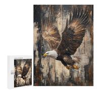 Featured Design: Bald Eagle in Flight on Wood Bold Nature Wall Art, 500 PCS, Decorative Jigsaw for Grown-Ups, Creative Indoor Hobby, with A Decorative Finished Picture