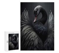Featured Design: © Black Swan Wings by Wes And Dotty Weber, 300 PCS, Displayable Picture Puzzle, Year-End Present - for Quiet Evenings And Focused Play