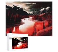 Featured Design: Blood Red River, 500 PCS, Challenging Puzzle for Adults, Winter Activity Gift, for Relaxing Solo Or Group Play