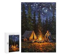 Featured Design: Campfire Under The Stars, 300 PCS, Adult Picture Puzzle, Winter Gift; for Couples, Friends And Family