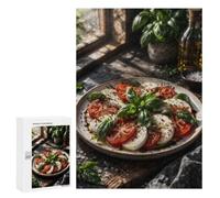 Featured Design: Caprese Salad with Fresh Basil, 300 PCS, Challenging Puzzle for Adults, Holiday-Season Gift; for Shared Table Time