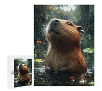Featured Design: Capybara in The Rain, 500 PCS, Displayable Picture Puzzle, New Year Gift - for Quiet Evenings And Focused Play