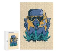 Featured Design: Chill with Cannabis Leaf, 300 PCS, Adult Picture Puzzle, Gift for Puzzle Lovers, with A Decorative Finished Picture