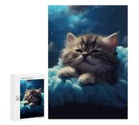 Featured Design: Cloudy Dreams Kitten, 300 PCS, Challenging Puzzle for Adults, Winter Gift, with A Decorative Finished Picture