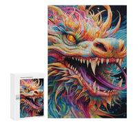 Featured Design: Colorful Dragon Artwork-16, 300 PCS, Challenging Puzzle for Adults, Gift for Puzzle Lovers - for A Rewarding Weekend Challenge