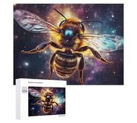 Featured Design: Cosmic Bee Flight, 500 PCS, Decorative Wooden Puzzle, New Year Party Activity - to Assemble, Frame And Display