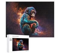 Featured Design: Cosmic Monkey A Journey Through Space, 500 PCS, Challenging Puzzle for Adults, Screen-Free Activity - for Quiet Evenings And Focused Play