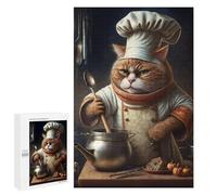 Featured Design: Culinary Cat Chef, 1000 PCS, Wooden Brain Teaser for Adults, Gift for Winter Evenings - for Detail-Focused Puzzlers