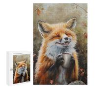 Featured Design: Cute Fox Coffee Tea Drink, 1000 PCS, Decorative Jigsaw for Grown-Ups, Mindful Gift for Adults, for Mindful Indoor Entertainment