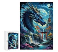 Featured Design: Dragon Silhouette Torii, 300 PCS, Adult Picture Puzzle, Gift for Puzzle Lovers, with A Decorative Finished Picture