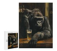 Featured Design: Drinking Gorilla, 500 PCS, Wooden Picture Puzzle for Grown-Ups, Gift for Winter Evenings, for Mindful Indoor Entertainment