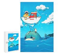 Featured Design: Duck Captain on Whale Cartoon Illustration, 1000 PCS, Jigsaw Puzzle for Adults, Festive Gift for Adults - for A Rewarding Weekend Challenge