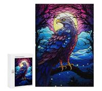 Featured Design: Eagle Colorful Staind Gl, 300 PCS, Challenging Puzzle for Adults, Gift for Winter Evenings, for Relaxing Solo Or Group Play