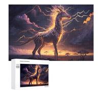 Featured Design: Electric Unicorns Mystical Creatures, 1000 PCS, Wooden Jigsaw Puzzle for Adults, Holiday-Season Gift; for Couples, Friends And Family