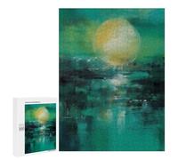 Featured Design: Emerald Horizon - Abstract Sun And Water Reflection, 500 PCS, Jigsaw Puzzle for Adults, Festive Gift for Adults - for A Rewarding Weekend Challenge