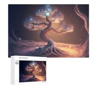 Featured Design: Enchanted Cosmic Tree -2, 1000 PCS, Wooden Art Puzzle, Holiday-Season Gift, with A Decorative Finished Picture