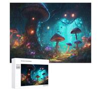 Featured Design: Enchanted Mushroom Forest -1, 500 PCS, Wooden Picture Puzzle for Grown-Ups, New Year Decoration - to Assemble, Frame And Display