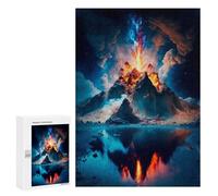 Featured Design: Erupting Volcano Reflection, 300 PCS, Adult Tabletop Puzzle, Gift for Winter Evenings - for Quiet Evenings And Focused Play