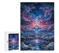 Featured Design: Fantasy Cityscape with Castle And Clouds, 300 PCS, Jigsaw Puzzle for Adults, New Year Puzzle Gift - to Assemble, Frame And Display