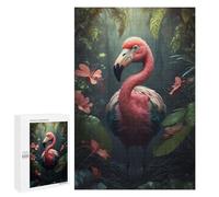 Featured Design: Flamingo in The Jungle, 1000 PCS, Decorative Jigsaw for Grown-Ups, New Year Puzzle Gift; for Couples, Friends And Family