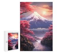 Featured Design: Fuji View with Sakura, 1000 PCS, Decorative Wooden Puzzle, Gift for Puzzle Lovers - to Assemble, Frame And Display