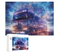 Featured Design: Galactic Journey Cosmic Bus Adventure, 300 PCS, Wooden Picture Puzzle for Grown-Ups, Winter Activity Gift, for Relaxing Solo Or Group Play