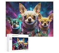 Featured Design: Galactic Pups in Space Suits, 500 PCS, Wooden Picture Puzzle for Grown-Ups, Winter Activity Gift, for Relaxing Solo Or Group Play