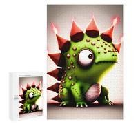 Featured Design: Green Spiky Monster Toy, 1000 PCS, Jigsaw Puzzle for Adults, Mindful Gift for Adults; for Shared Table Time