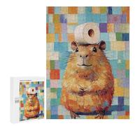 Featured Design: Hamster with Toilet Paper, 500 PCS, Decorative Jigsaw for Grown-Ups, Mindful Gift for Adults, for Mindful Indoor Entertainment