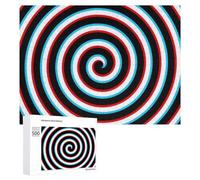 Featured Design: Hypnotic Spiral Pattern, 500 PCS, Wooden Picture Puzzle for Grown-Ups, Winter Activity Gift, for Relaxing Solo Or Group Play