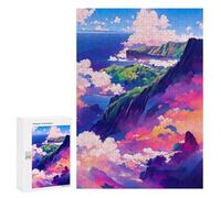 Featured Design: Island Beyond The Clouds, 300 PCS, Wooden Art Puzzle, Year-End Present, for Relaxing Solo Or Group Play
