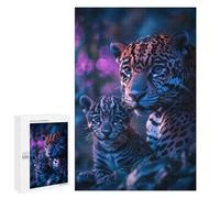 Featured Design: Jaguar Mother And Cub, 1000 PCS, Wooden Picture Puzzle for Grown-Ups, Gift for Winter Evenings, for Mindful Indoor Entertainment