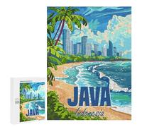 Featured Design: Java Island Indonesia, 500 PCS, Decorative Wooden Puzzle, Weekend Puzzle Project, for Relaxing Solo Or Group Play