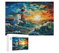 Featured Design: Lighthouse in The Storm, 300 PCS, Adult Wooden Jigsaw, Winter Gift - for Quiet Evenings And Focused Play