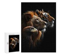 Featured Design: Lion Tiger Eagle, Wild Life Portrait, 300 PCS, Jigsaw Puzzle for Adults, Festive Gift for Adults - for A Rewarding Weekend Challenge