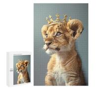 Featured Design: Little Lion Pastel Crown, 1000 PCS, Decorative Jigsaw for Grown-Ups, Mindful Gift for Adults, for Mindful Indoor Entertainment
