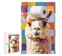Featured Design: Llama with Toilet Paper Hat, 1000 PCS, Challenging Puzzle for Adults, Holiday-Season Gift; for Shared Table Time