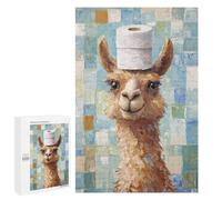 Featured Design: Llama with Toilet Paper Hat, 1000 PCS, Decorative Jigsaw for Grown-Ups, Mindful Gift for Adults, for Mindful Indoor Entertainment