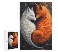 Featured Design: Loving Japan Foxes, 1000 PCS, Adult Picture Puzzle, Gift for Puzzle Lovers, with A Decorative Finished Picture