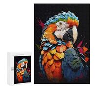 Featured Design: Macaw Hyacinth Animals, 300 PCS, Wooden Art Puzzle, Thoughtful Present - for A Rewarding Weekend Challenge