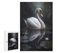 Featured Design: Misty Pond Swan Reflection, 1000 PCS, Displayable Picture Puzzle, New Year Gift - for Quiet Evenings And Focused Play