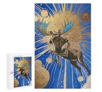 Featured Design: Moose Over The Moon, 1000 PCS, Adult Tabletop Puzzle, Screen-Free Activity, for Screen-Free Relaxation at Home