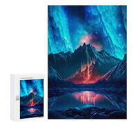 Featured Design: Neon Mountain Reflections, 300 PCS, Challenging Puzzle for Adults, Holiday-Season Gift; for Shared Table Time