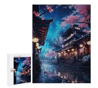 Featured Design: Neon Tokyo Sakura Nights, 500 PCS, Wooden Jigsaw Puzzle for Adults, New Year Decoration, for Screen-Free Relaxation at Home