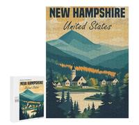 Featured Design: New Hampshire Landscape, 500 PCS, Decorative Wooden Puzzle, New Year Party Activity - to Assemble, Frame And Display