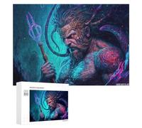Featured Design: Ocean God with Trident, 300 PCS, Wooden Picture Puzzle for Grown-Ups, Winter Activity Gift, for Relaxing Solo Or Group Play