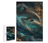 Featured Design: Oceanic Wonder Dolphin in Motion, 1000 PCS, Wooden Jigsaw Puzzle for Adults, Relaxing Home Activity - for A Rewarding Weekend Challenge