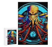 Featured Design: Octopus Drummer Cosmic Rhythm Master, 300 PCS, Displayable Picture Puzzle, Festive Gift for Adults, for Mindful Indoor Entertainment