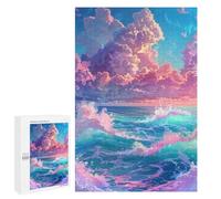 Featured Design: Pastel Ocean Waves, 1000 PCS, Adult Tabletop Puzzle, Screen-Free Activity, for Screen-Free Relaxation at Home
