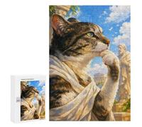 Featured Design: Philosopher Cat in Ancient Greece, 300 PCS, Challenging Puzzle for Adults, Gift for Winter Evenings, for Relaxing Solo Or Group Play